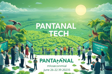 Evento Pantanal Tech buscando soluções sustentáveis para o desenvolvimento do Pantanal através de ciência e tecnologia.