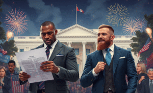 Jon Jones e Conor McGregor discutem o retorno ao octógono em evento na Casa Branca.