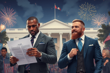 Jon Jones e Conor McGregor discutem o retorno ao octógono em evento na Casa Branca.