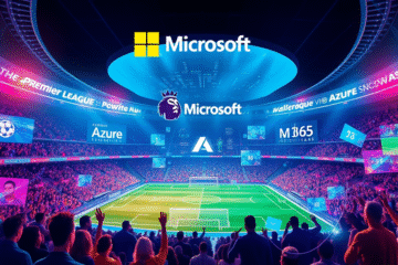Imagem representativa da parceria entre Premier League e Microsoft, destacando a integração de inteligência artificial nas operações.