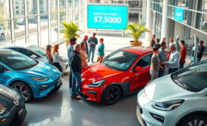 Gráfico mostrando o aumento no financiamento de veículos elétricos e as expectativas do mercado para os próximos meses.