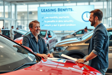 Imagem que ilustra os benefícios de alugar um veículo em comparação à compra, destacando o valor residual e a conveniência.