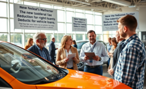 Ilustração sobre desconto fiscal para dedução de juros em empréstimos de veículos novos.