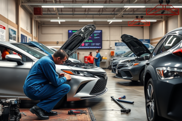 Imagem de um Toyota Camry Hybrid e Corolla Cross Hybrid envolvidos em recall devido a um problema com parafuso solto.