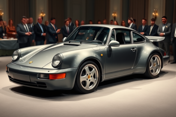 Porsche 911 Turbo 3.6 de 1994 com pintura Slate Gray e rodas Speedline de 18 polegadas, leiloado por $831,000.