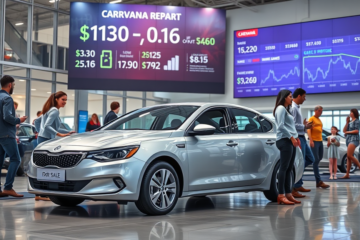 Carvana apresenta resultados financeiros superando expectativas de receita, com análises otimistas sobre seu futuro no mercado de veículos usados.