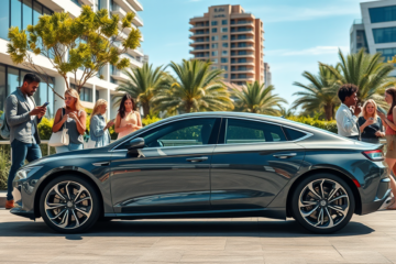 Imagem ilustrativa do CCC Digital Key™ mostrando a tecnologia UWB em ação para segurança em veículos.