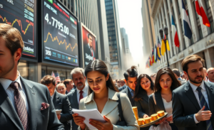 An illustration depicting the fall of the dollar against the euro and its economic implications.