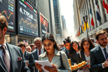 An illustration depicting the fall of the dollar against the euro and its economic implications.