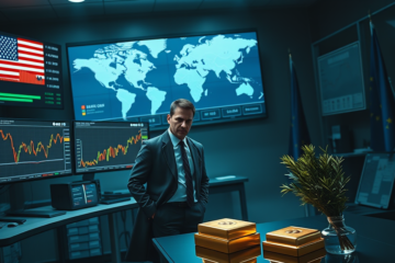 A visual representation of the declining dollar against the euro, illustrating the economic changes and geopolitical tensions affecting currency values.