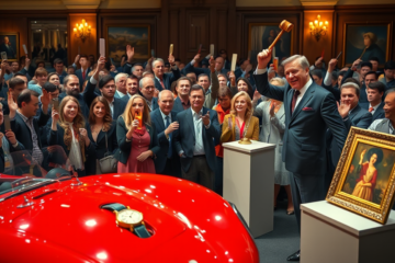 Imagem de um leilão, representando a busca por renda extra através de preços acessíveis em bens.