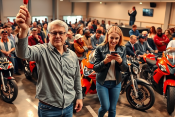 Pessoas gerando renda com leilões de motos