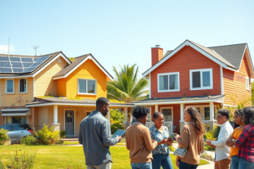 A modern sustainable home showcasing energy-efficient systems and bold designs, symbolizing a shift from traditional McMansions to more financially responsible living.