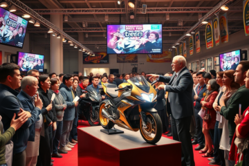 Imagem de motos em um leilão mostrando oportunidades de investimento.