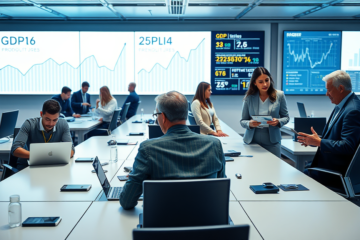 Infographic showing the relationship between GDP growth, productivity, and stagnant job growth in the economy.