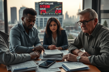 A visual representation of economic uncertainty and predictions of an impending crisis, highlighting public concerns.