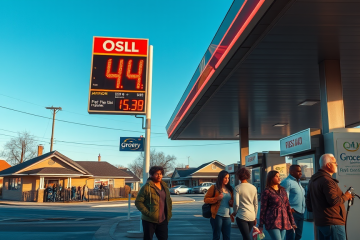 Graph showing the rising gas prices in the U.S. and its impact on families' budgets.