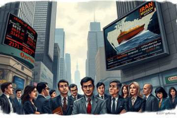 Illustration depicting the impact of geopolitical tensions on the global economy, with an emphasis on stagflation and energy supply disruption.