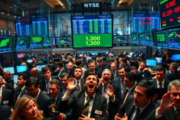 Stock market index chart showing a significant rise in response to ceasefire news, highlighting economic impacts and uncertainties.