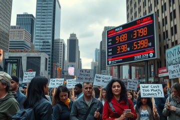 A graphic representation of the drop in President's approval ratings and public sentiment towards economic issues, including inflation and fuel prices.