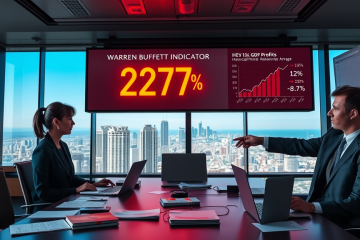 A graph illustrating the Warren Buffett Indicator showing overvaluation in the stock market.