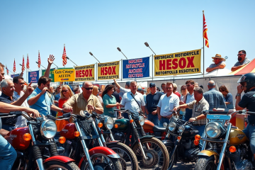 Imagem de leilão de motos com diversas opções disponíveis.