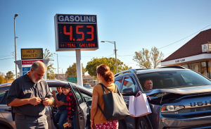 Rising gasoline prices and economic impact on American consumers due to the conflict in Iran.