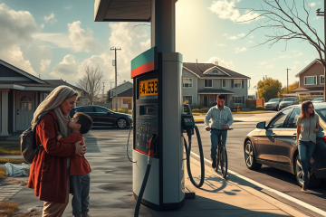 Gasoline prices rise amid economic challenges due to the Iran war, affecting families differently based on income levels.
