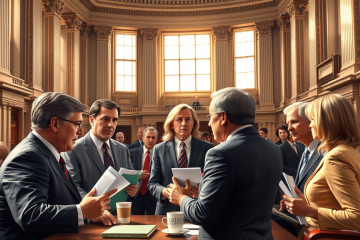 Senators meeting to discuss ethical controls on cryptocurrency profits for public officials.
