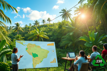 A visual representation of ecological investments in the Amazon, highlighting sustainable tourism and infrastructure improvements.