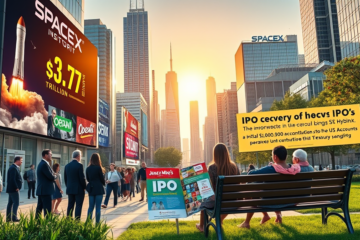 A graphic depicting the resurgence of IPOs in the US economy alongside major companies preparing to go public.