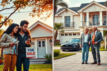 Millennials and baby boomers navigate changing dynamics in politics and the housing market, illustrating generational wealth disparities.