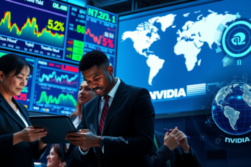 An infographic illustrating the relationship between bond yields, oil prices, and Nvidia's performance in the market.
