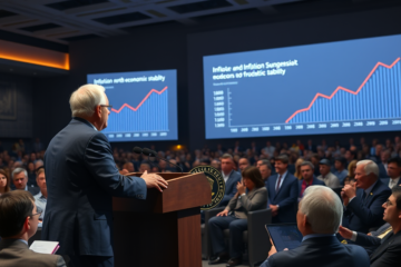 Federal Reserve Chairman delivering speech on inflation target at Jackson Hole, emphasizing concerns about elevated prices and the PCE inflation rate.